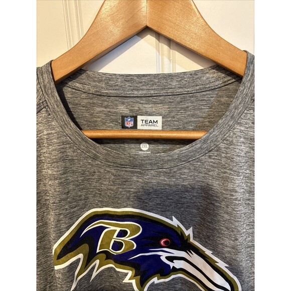 Baltimore Ravens NFL Team Apparel TX3 Cool Shirt Men’s 2XL Light Gray & Purple - Picture 4 of 14